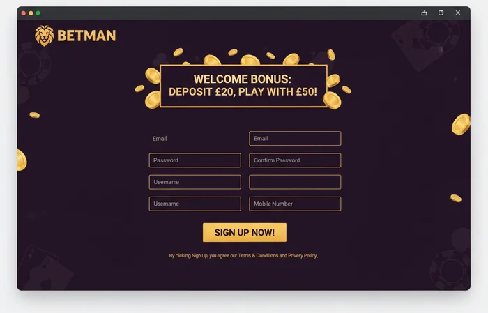 BetMan Casino Signup
